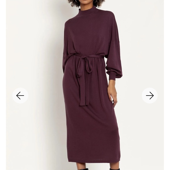 COPY - BlackMilk Mauve Knit Batwing Dress - Picture 1 of 10